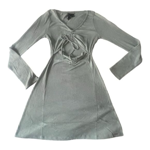 Volcom Go Off Girl Cutout Long Sleeve Dress Size XS Smokey Blue - Picture 1 of 6